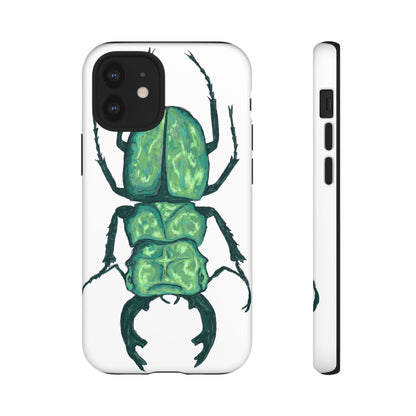 Green Beetle Phone Case - Tough Cases, Insect Lover Gift, Nature Lover Accessory, Unique Phone Cover, Eco-Friendly Design