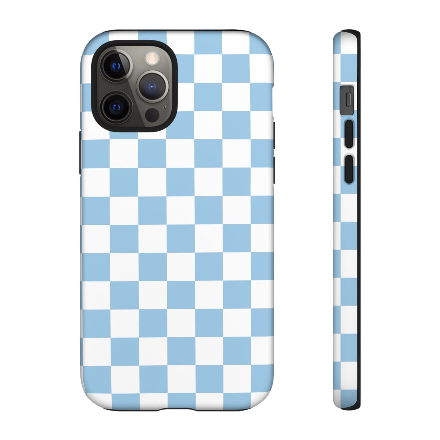 Blue Checkered Phone Case, Tough Phone Cover, Stylish Mobile Protector, Unique Gift for Him/Her, Trendy Accessories for Holidays