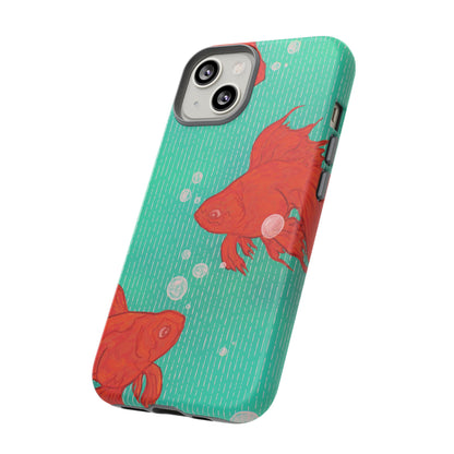 Vibrant Goldfish Phone Case, Colorful iPhone Cover, Ocean Vibe Accessory, Unique Gift for Fish Lovers, Cute Phone Cases