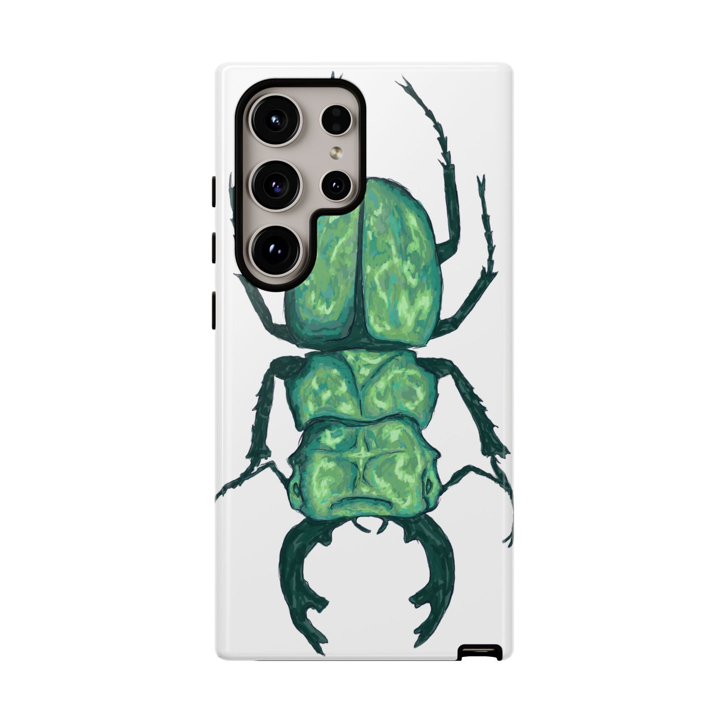 Green Beetle Phone Case - Tough Cases, Insect Lover Gift, Nature Lover Accessory, Unique Phone Cover, Eco-Friendly Design