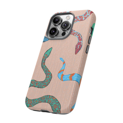 Colorful Snake Phone Case, Tough Phone Case, Unique Phone Cover, Animal Print Case, Gifts for Her, Trendy Accessories