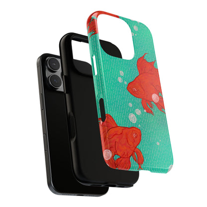 Vibrant Goldfish Phone Case, Colorful iPhone Cover, Ocean Vibe Accessory, Unique Gift for Fish Lovers, Cute Phone Cases