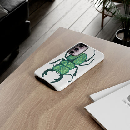 Green Beetle Phone Case - Tough Cases, Insect Lover Gift, Nature Lover Accessory, Unique Phone Cover, Eco-Friendly Design