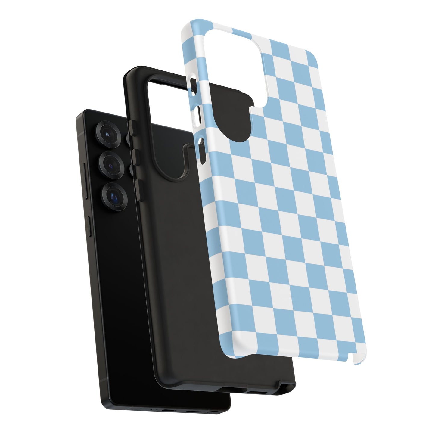 Blue Checkered Phone Case, Tough Phone Cover, Stylish Mobile Protector, Unique Gift for Him/Her, Trendy Accessories for Holidays