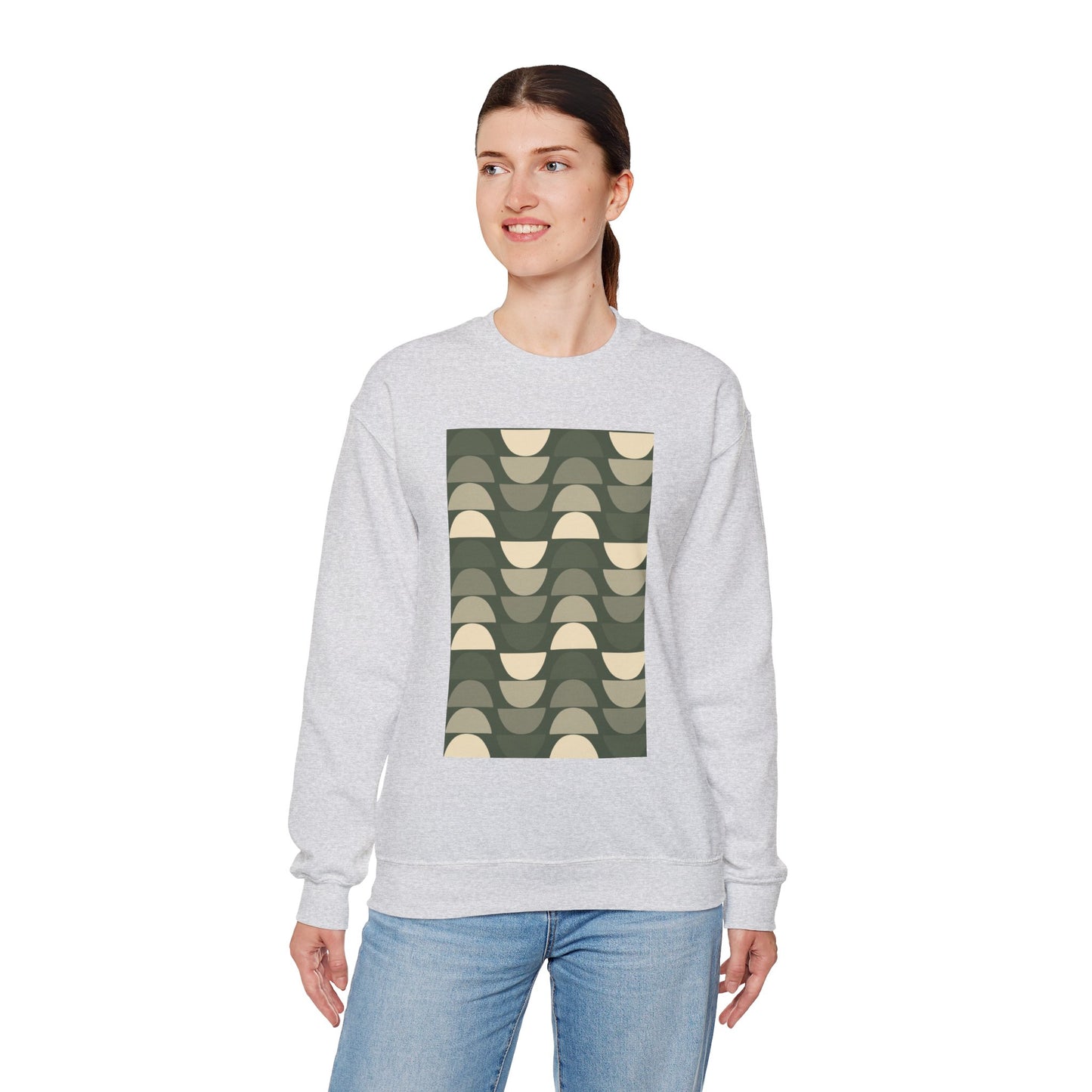 Stylish Geometric Crewneck Sweatshirt for Relaxed Vibes, Cozy Layer, Unisex Fashion Piece, Perfect Gift for Art Lovers, Casual Wear