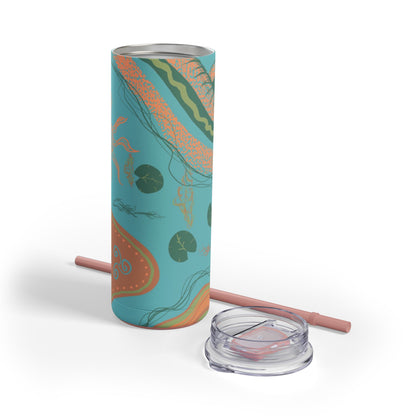 Vibrant Skinny Tumbler, Colorful Drinkware, Reusable Travel Mug, Eco-friendly Gift, Summer Hydration Cup, Stylish Beverage Container