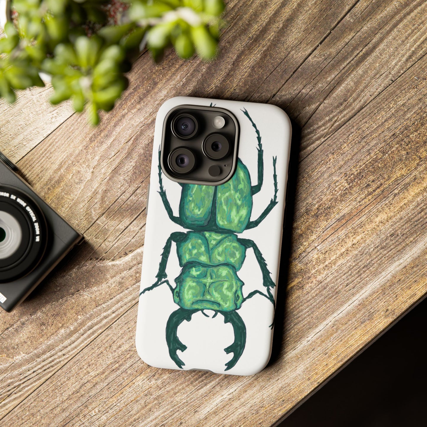 Green Beetle Phone Case - Tough Cases, Insect Lover Gift, Nature Lover Accessory, Unique Phone Cover, Eco-Friendly Design