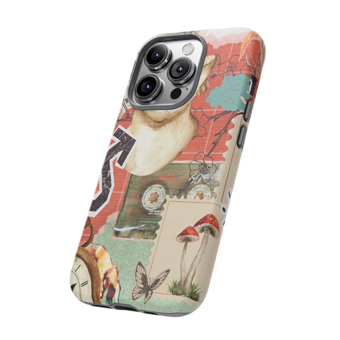 Artistic iPhone Case, Tough Cases with Vintage Design, Unique Phone Cover, Gift for Art Lovers, Protective Case for All Occasions, Vintage Collage Art