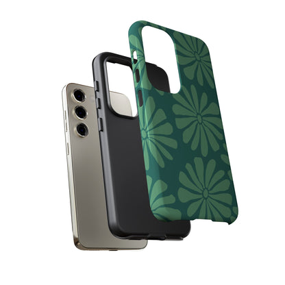 Stylish iPhone Case, Floral Phone Cover, Tough Phone Cases, Green Daisy Design, Unique Gift for Her, Spring Accessories