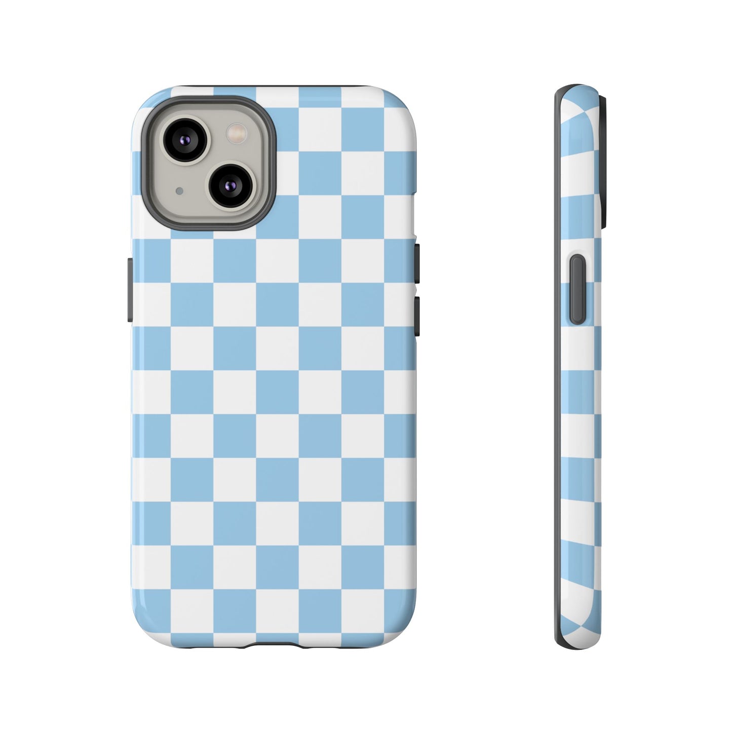 Blue Checkered Phone Case, Tough Phone Cover, Stylish Mobile Protector, Unique Gift for Him/Her, Trendy Accessories for Holidays