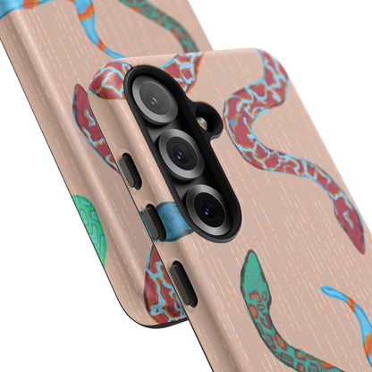 Colorful Snake Phone Case, Tough Phone Case, Unique Phone Cover, Animal Print Case, Gifts for Her, Trendy Accessories
