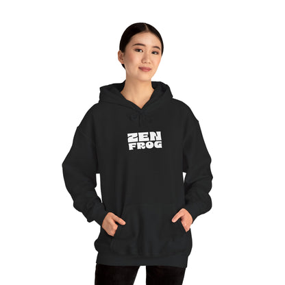 Zen Frog Octopus Unisex Heavy Blend Hooded Sweatshirt, Cozy Graphic Hoodie, Gift for Ocean Lovers, Unique Casual Wear, Relaxed Style