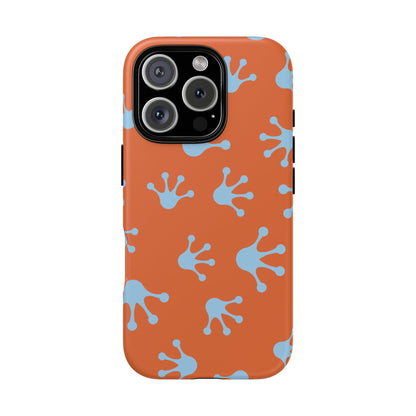 Frog Print Phone Case - Tough Cases, Orange Frog Design, Unique Gift, Fun Accessories, Vibrant Phone Cases, Cool Cases