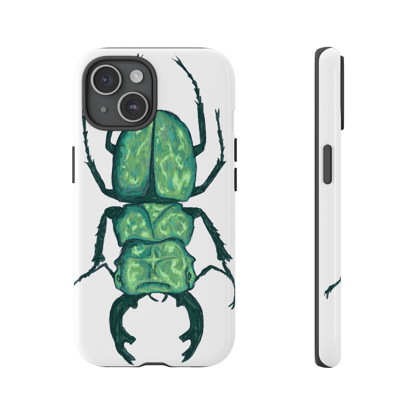 Green Beetle Phone Case - Tough Cases, Insect Lover Gift, Nature Lover Accessory, Unique Phone Cover, Eco-Friendly Design