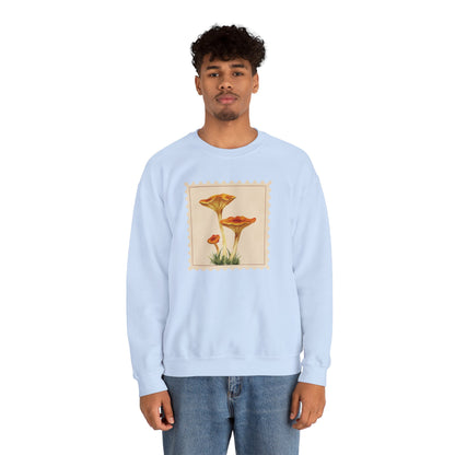 Vintage Floral Crewneck Sweatshirt, Cozy Fall Wear, Unisex Gift, Mushroom Art Apparel, Nature Lover Outfit, Comfy Mushroom Crewneck, Vintage Style