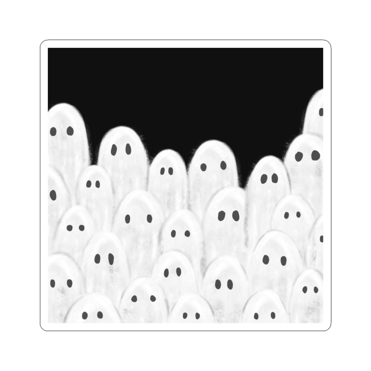 Painted Ghosts Sticker, Ghostly Whimsy Kiss-Cut Stickers, Cute Ghost Decor, Laptop Stickers, Halloween Party Favors, Gift for Ghost Lovers, Spooky Vibes