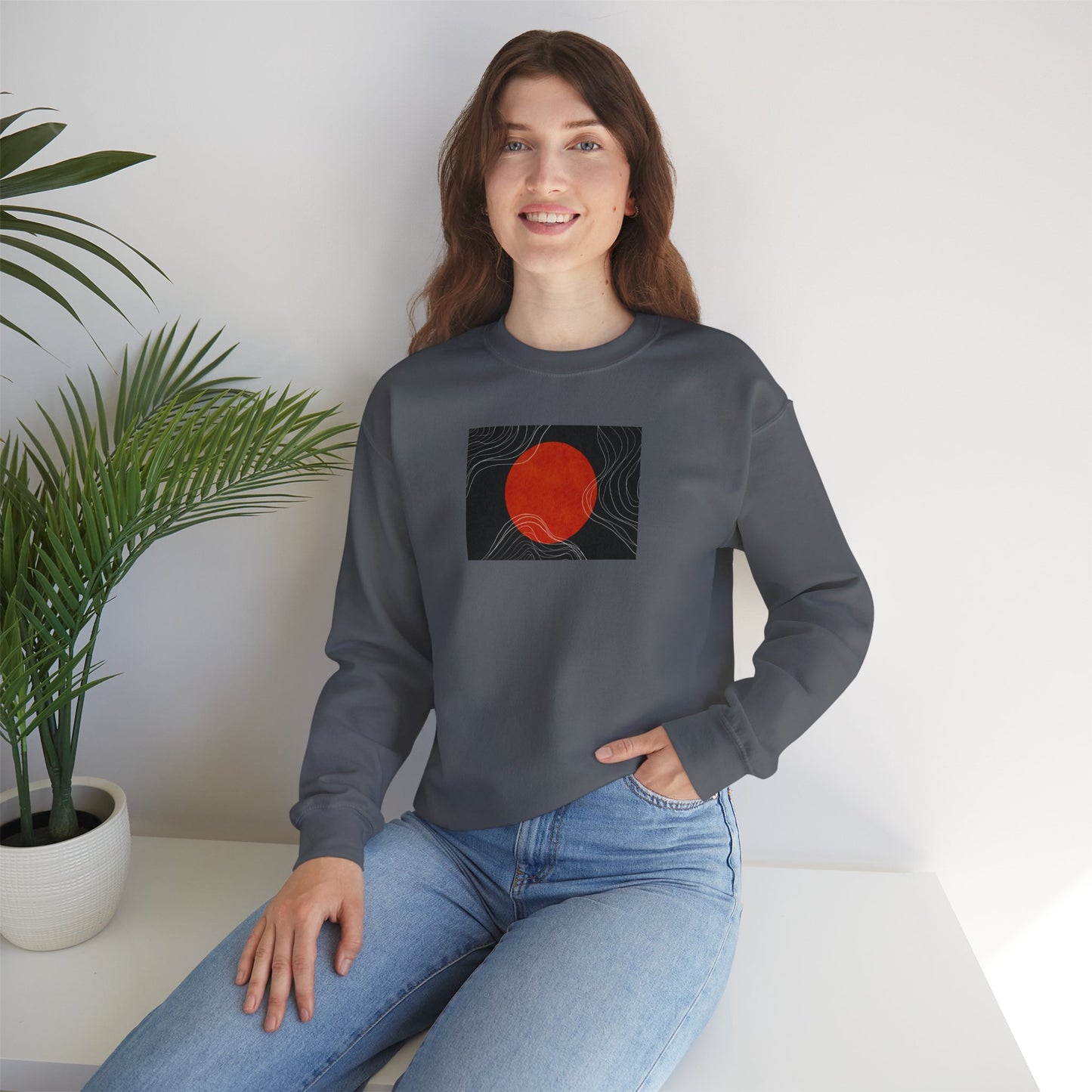 Minimalist Sunset Crewneck Sweatshirt, Cozy Unisex Sweater for Everyday Wear, Gift for Fall, Layering Essential