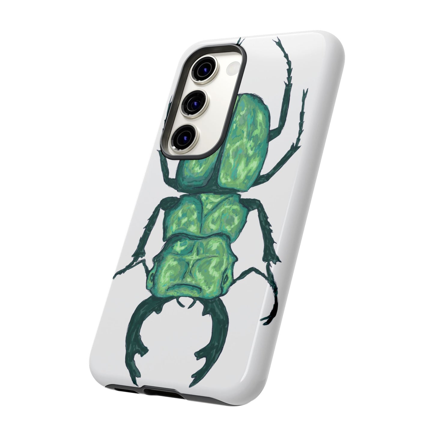 Green Beetle Phone Case - Tough Cases, Insect Lover Gift, Nature Lover Accessory, Unique Phone Cover, Eco-Friendly Design