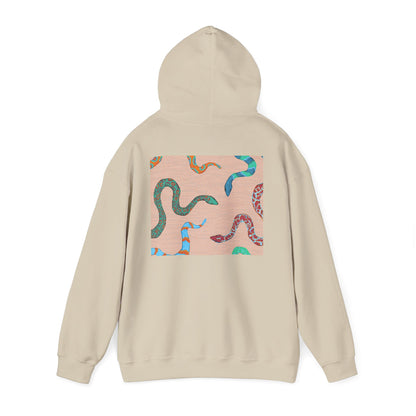 Vibrant Unisex Hoodie with Zen Frog and Snake Design, Cool Gift for Nature Lovers, Casual Wear for All Occasions, Gift for Her, Cool Hoodies