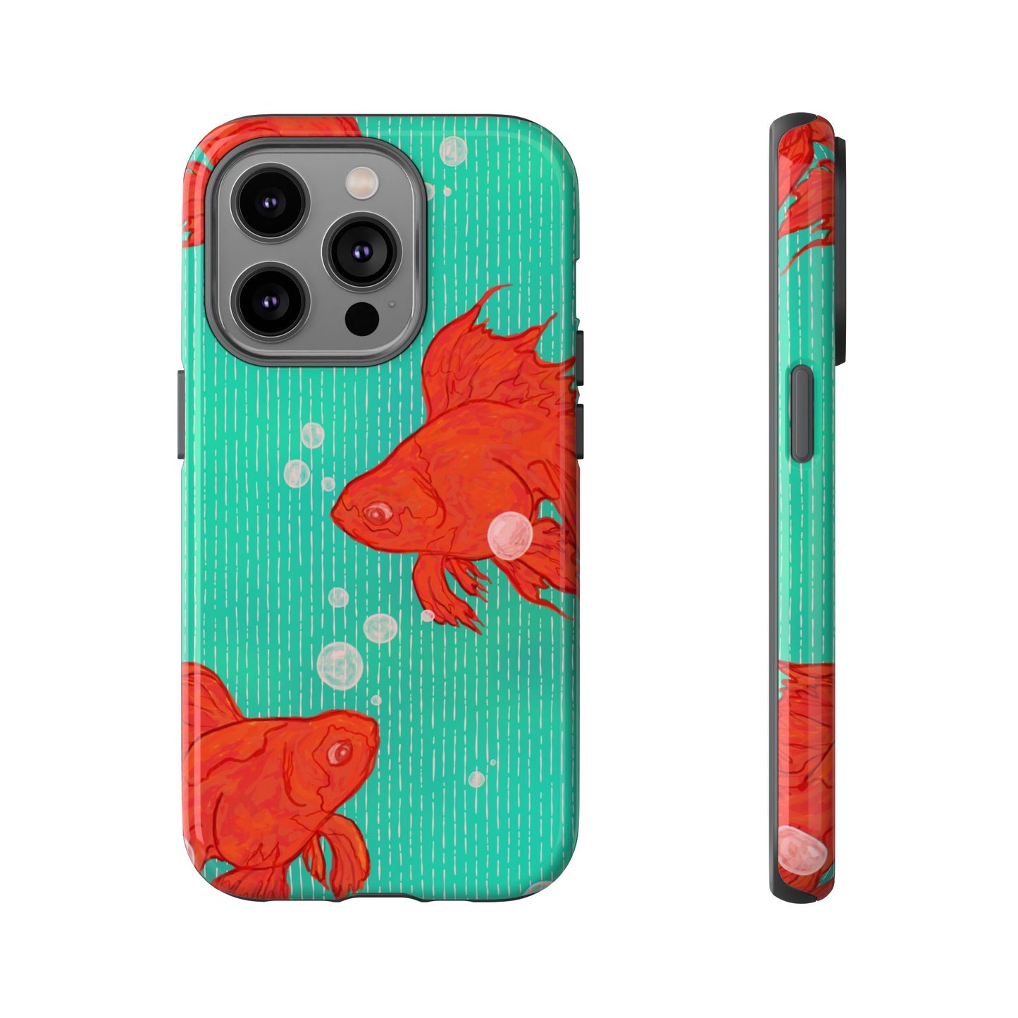 Vibrant Goldfish Phone Case, Colorful iPhone Cover, Ocean Vibe Accessory, Unique Gift for Fish Lovers, Cute Phone Cases