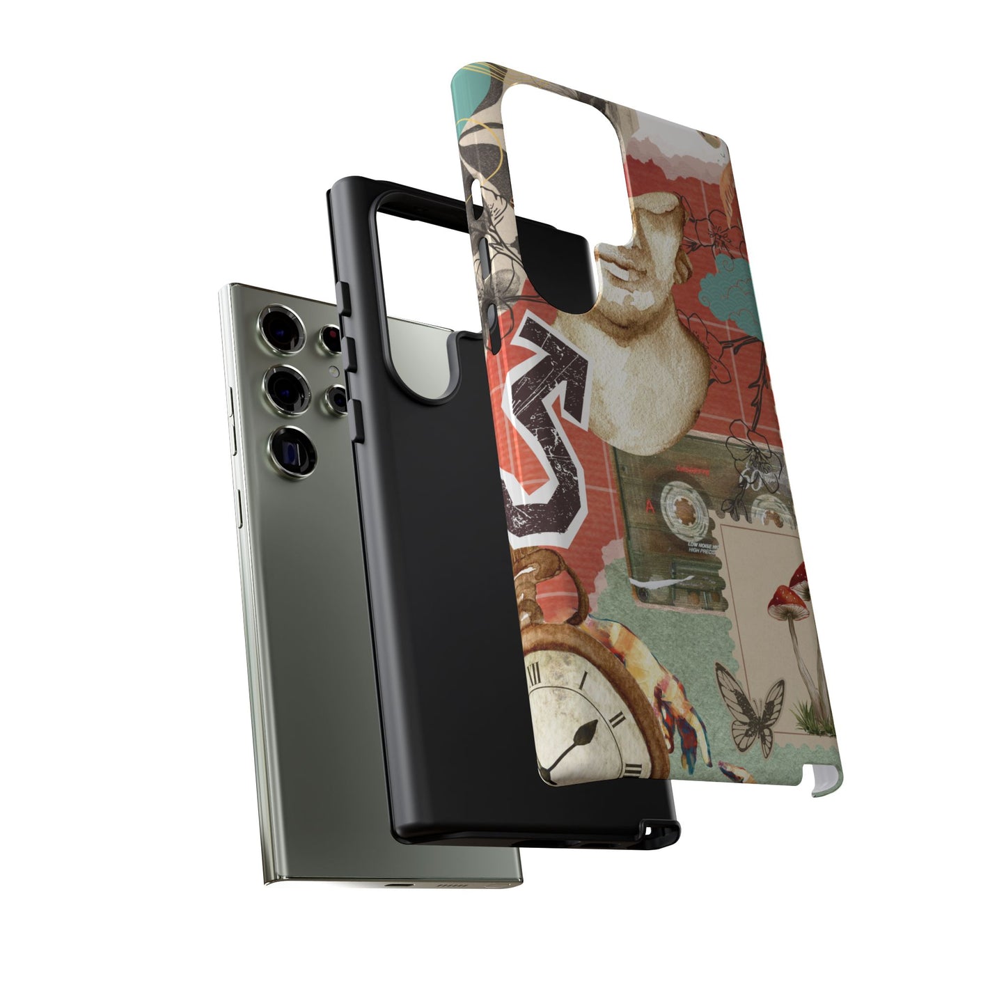 Artistic iPhone Case, Tough Cases with Vintage Design, Unique Phone Cover, Gift for Art Lovers, Protective Case for All Occasions, Vintage Collage Art