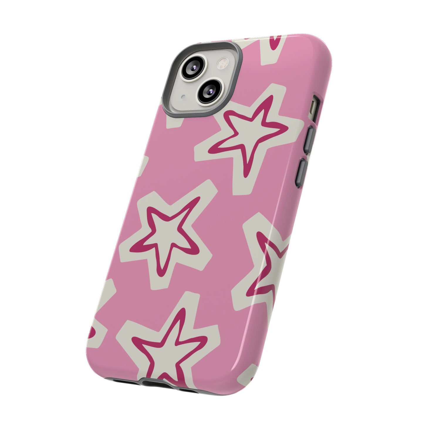 Starry Pink Phone Case | Tough Cases for Trendy Protection, Cute Gift, Fun Design, Holiday Match, Everyday Use