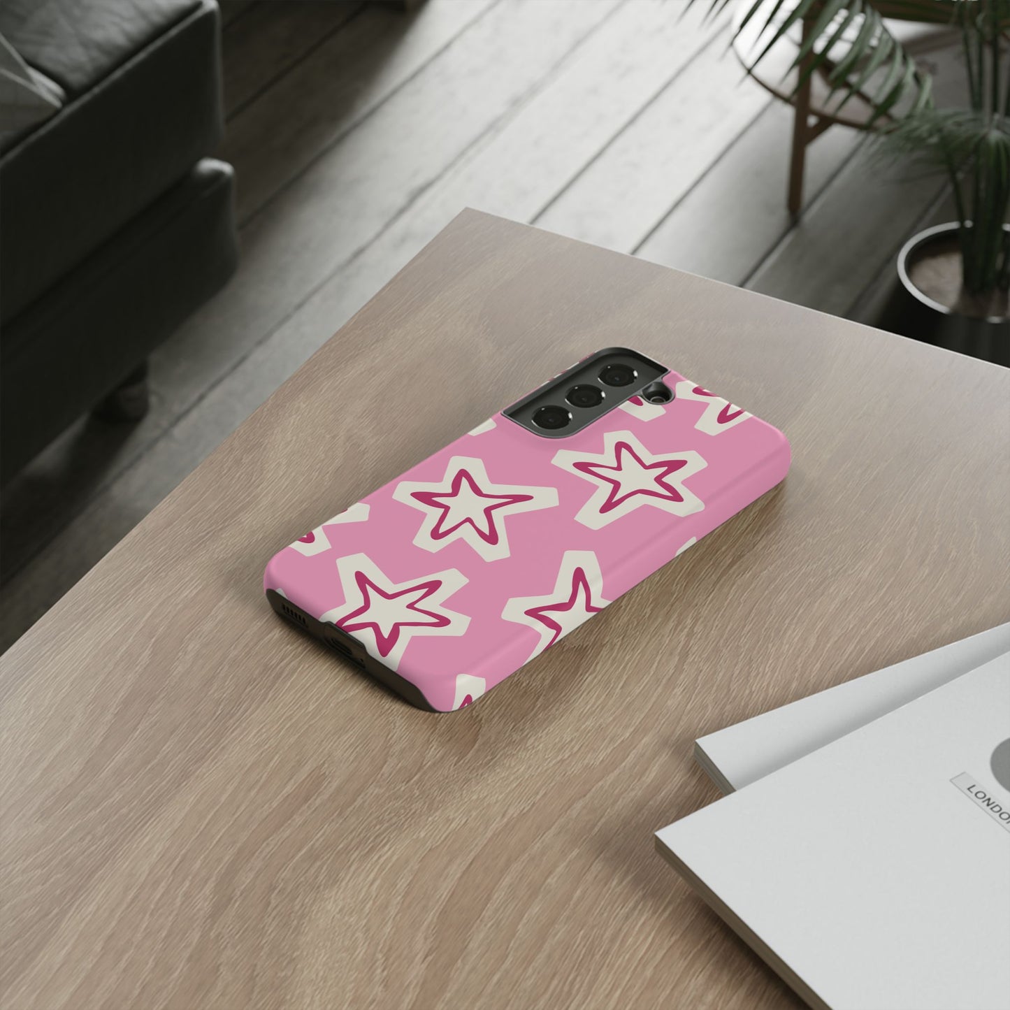 Starry Pink Phone Case | Tough Cases for Trendy Protection, Cute Gift, Fun Design, Holiday Match, Everyday Use