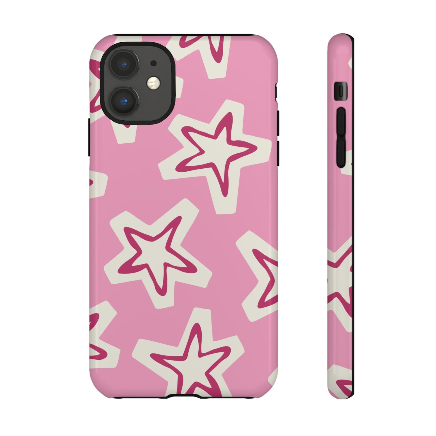 Starry Pink Phone Case | Tough Cases for Trendy Protection, Cute Gift, Fun Design, Holiday Match, Everyday Use