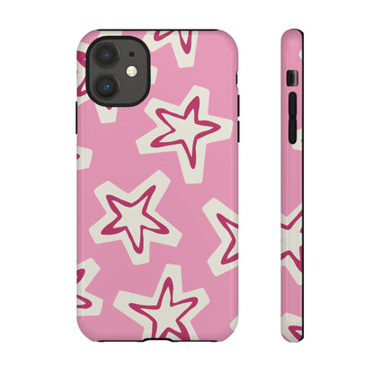 Starry Pink Phone Case | Tough Cases for Trendy Protection, Cute Gift, Fun Design, Holiday Match, Everyday Use