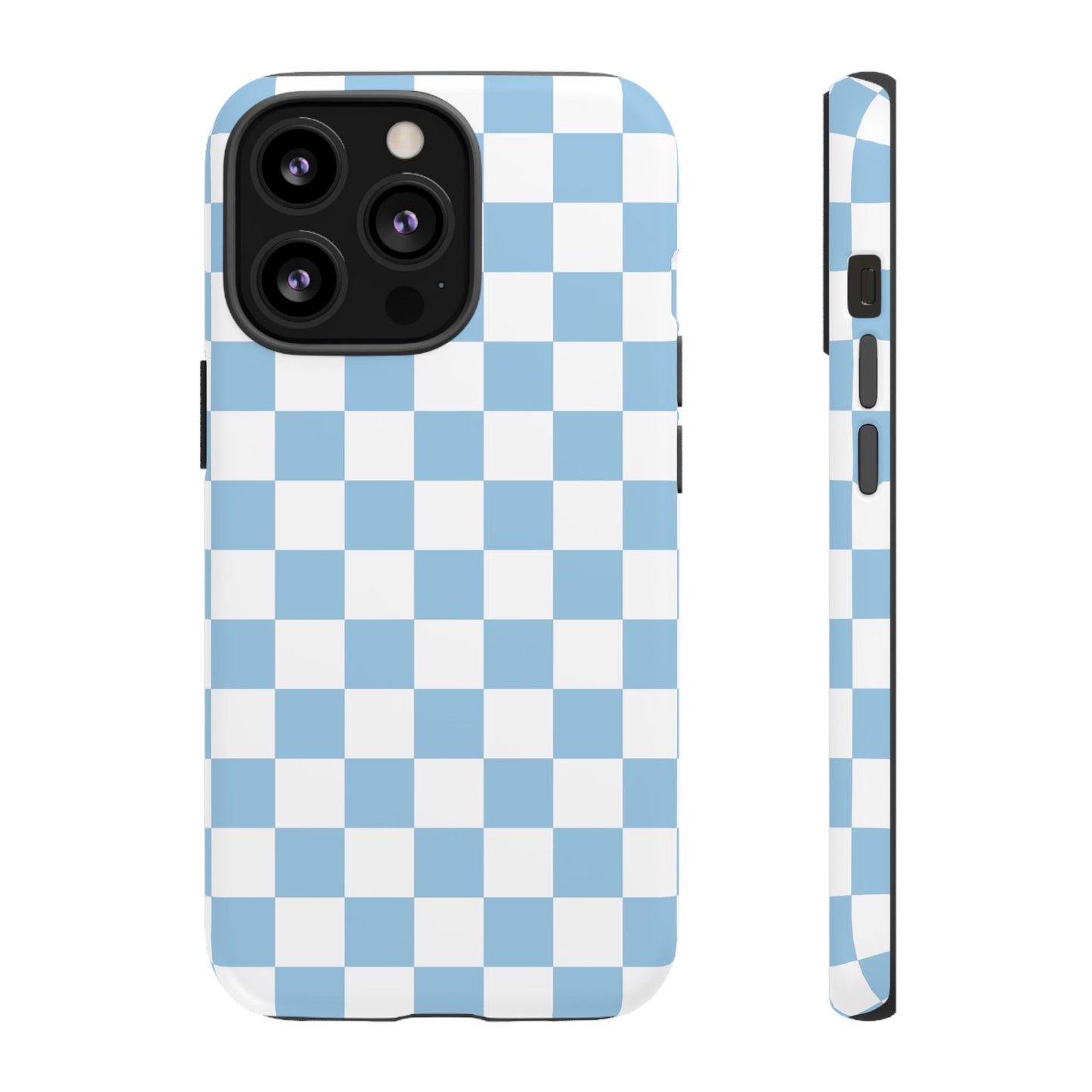 Blue Checkered Phone Case, Tough Phone Cover, Stylish Mobile Protector, Unique Gift for Him/Her, Trendy Accessories for Holidays