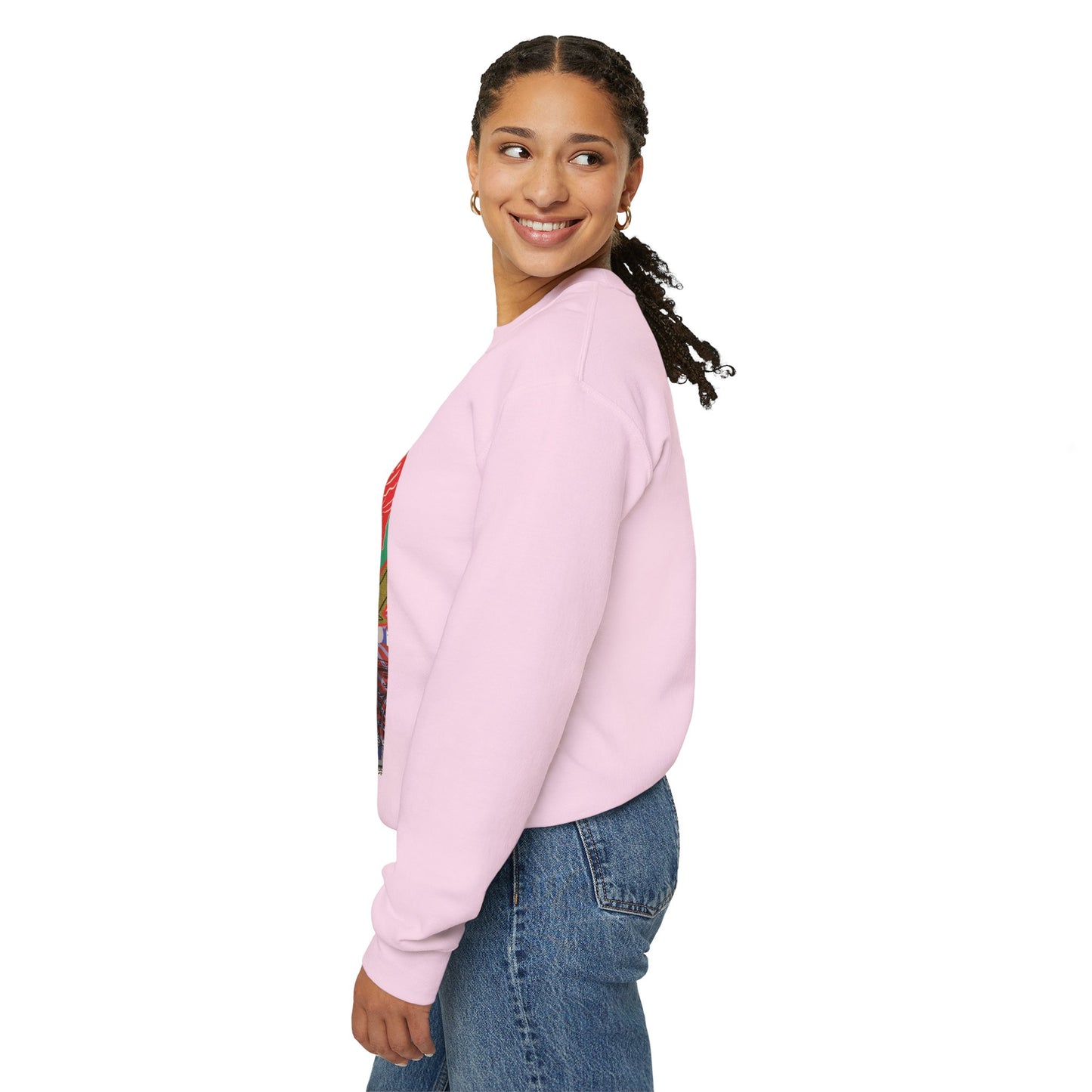 Vibrant Artwork Crewneck Sweatshirt - Cozy Unisex Gift, Trendy Streetwear, Spring Fashion, Unique Graphic Tee, Art-Inspired Apparel