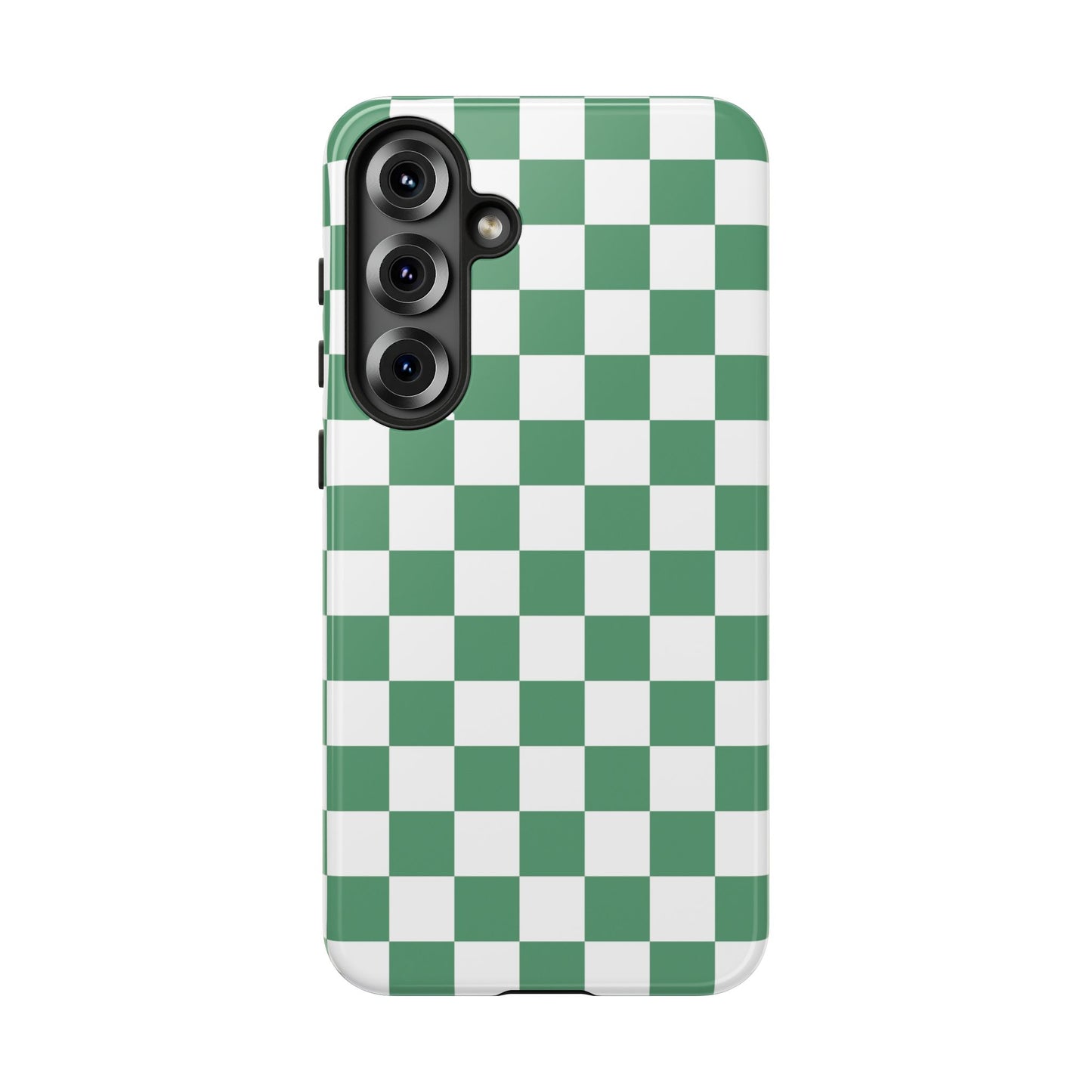 Stylish Phone Case - Green Checker Print, Trendy Phone Cover, Unique Gift, Modern Accessories, Eco-Friendly Case
