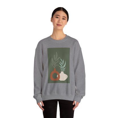 Botanical Minimalist Crewneck Sweatshirt, Cozy Unisex Pullover, Nature-Inspired Gift, Fall Fashion, Comfortable Layering Piece