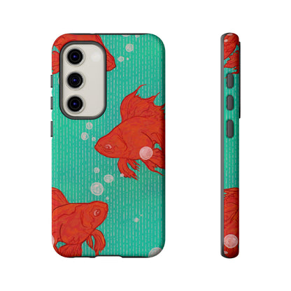 Vibrant Goldfish Phone Case, Colorful iPhone Cover, Ocean Vibe Accessory, Unique Gift for Fish Lovers, Cute Phone Cases