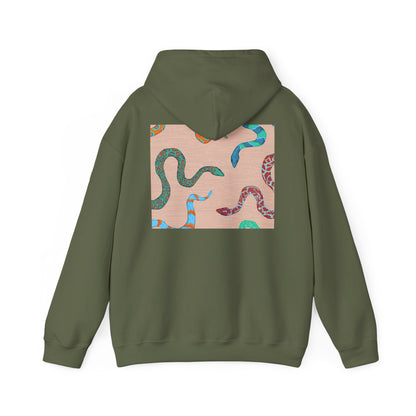 Vibrant Unisex Hoodie with Zen Frog and Snake Design, Cool Gift for Nature Lovers, Casual Wear for All Occasions, Gift for Her, Cool Hoodies
