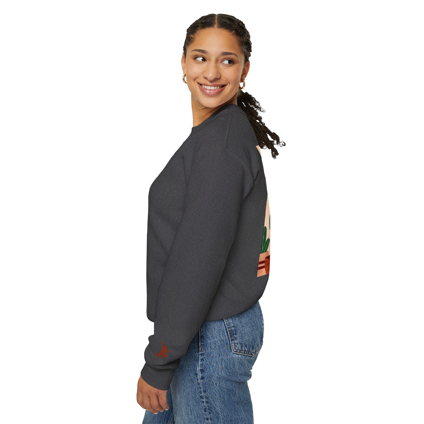 Cactus Art Crewneck Sweatshirt - Cozy unisex pullover, perfect for plant lovers, everyday wear, gifts for him/her, and casual outings