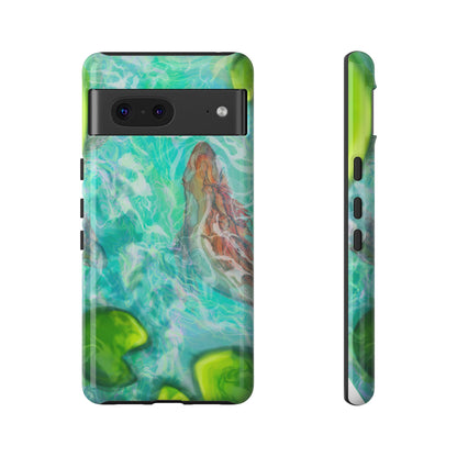Watercolor Phone Case, Nature Lover Gift, Tough Phone Cover, Phone Accessory, Unique Design for Spring/Summer, Lily Pad, Fish Pond
