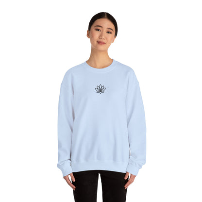 Lotus & Sun Graphic Sweatshirt, Relaxed Fit Crewneck, Perfect Gift for Spring, Cozy Fashion, Unisex Apparel, Gift for Him, Gift for Her, Fall Vibes, Autumn Crewneck