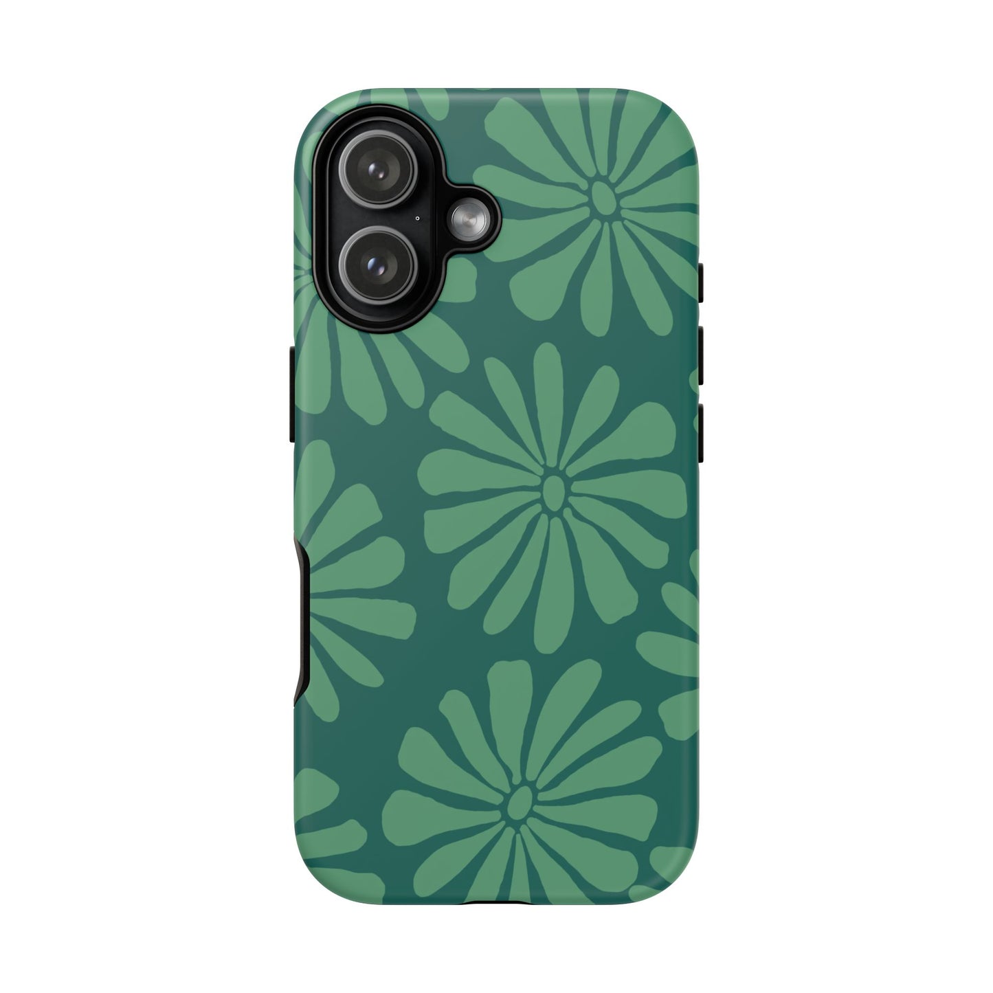 Stylish iPhone Case, Floral Phone Cover, Tough Phone Cases, Green Daisy Design, Unique Gift for Her, Spring Accessories