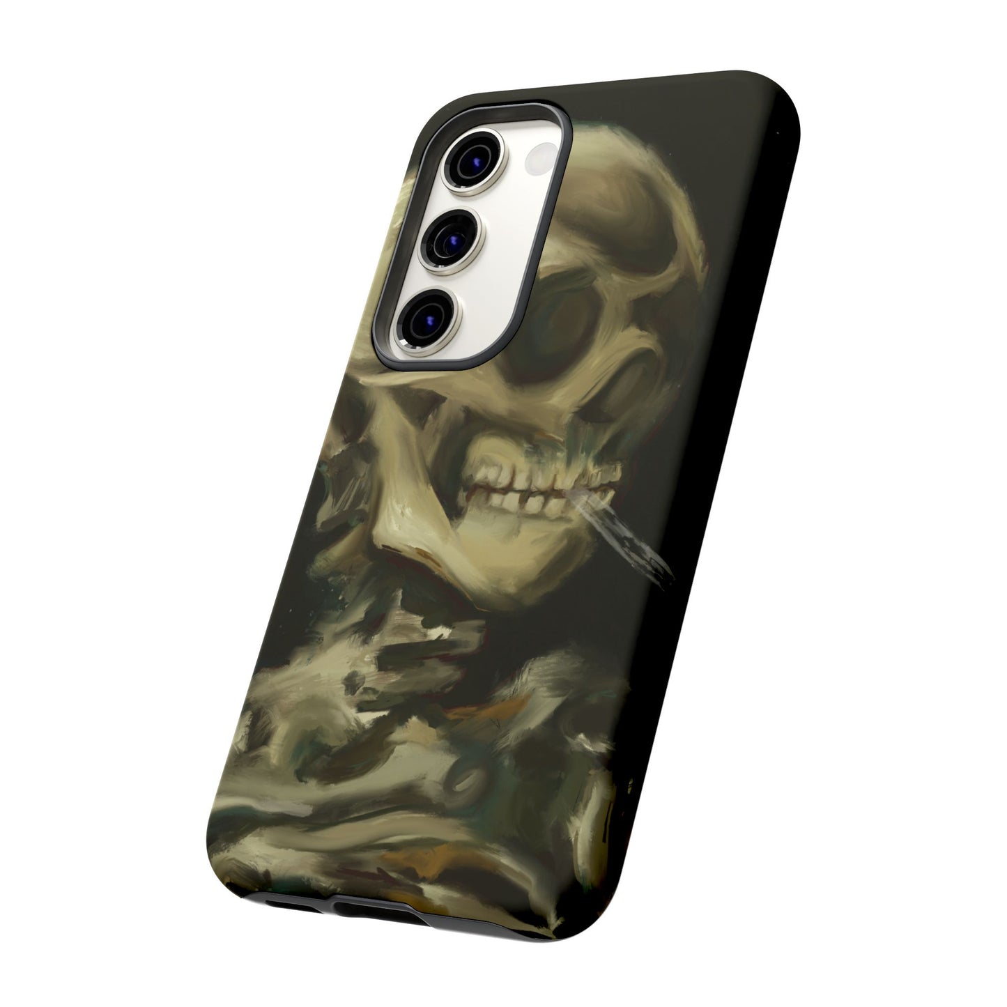 Skull Phone Case - Tough Cases, Macabre Style, Unique Accessories, Perfect for Halloween, Gothic Decor, Edgy Gift Idea | Van Gogh Reimagined, Abstract Twist on  Van Gogh's Skeleton with Burning Cigarette