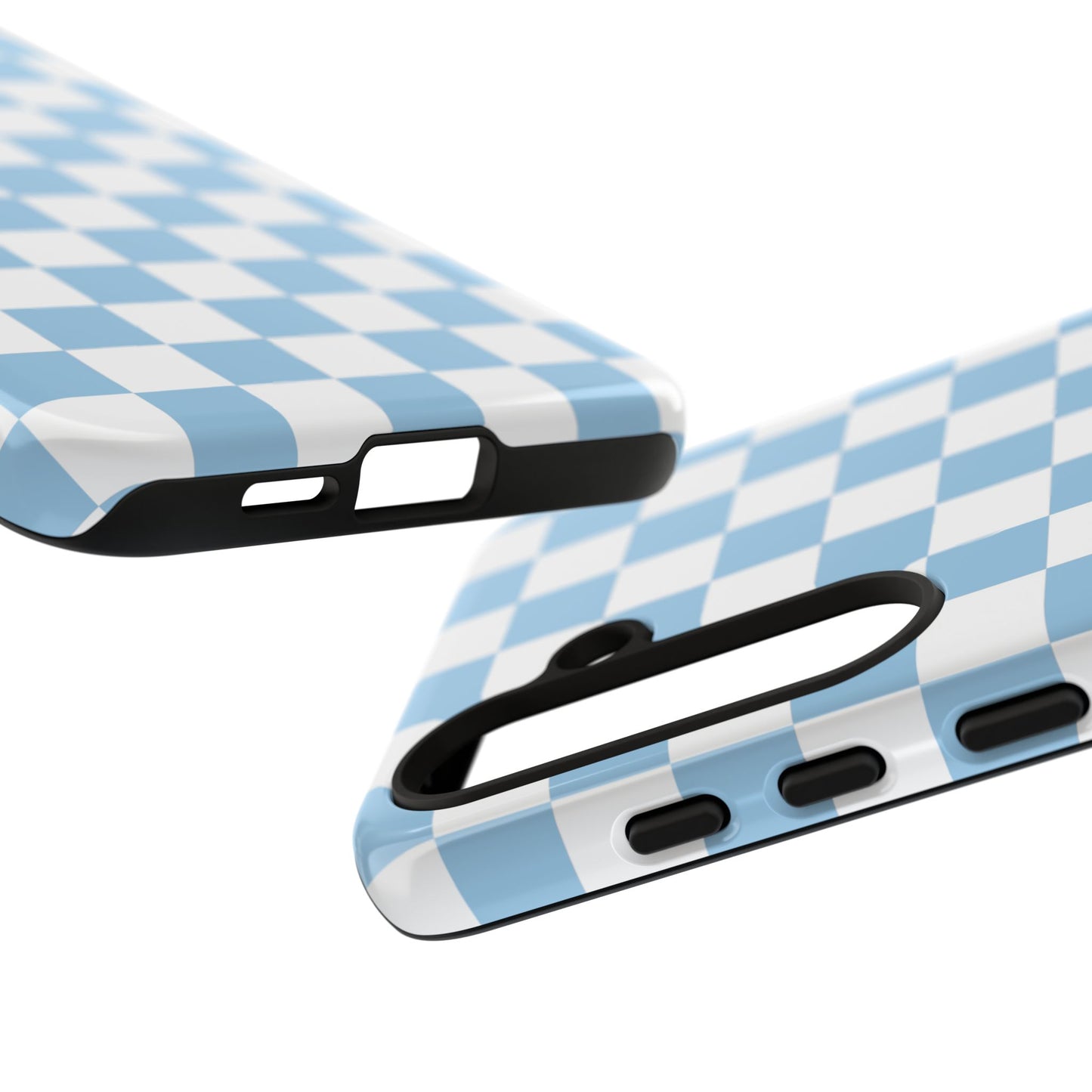 Blue Checkered Phone Case, Tough Phone Cover, Stylish Mobile Protector, Unique Gift for Him/Her, Trendy Accessories for Holidays