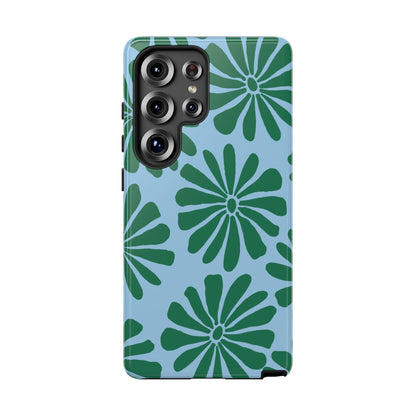 Stylish iPhone Case, Floral Phone Cover, Tough Phone Cases, Green Daisy Design, Unique Gift for Her, Spring Accessories