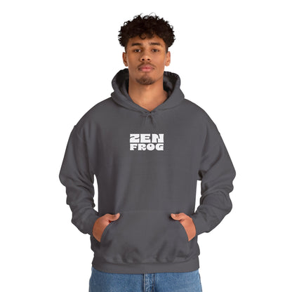 Zen Frog Octopus Unisex Heavy Blend Hooded Sweatshirt, Cozy Graphic Hoodie, Gift for Ocean Lovers, Unique Casual Wear, Relaxed Style