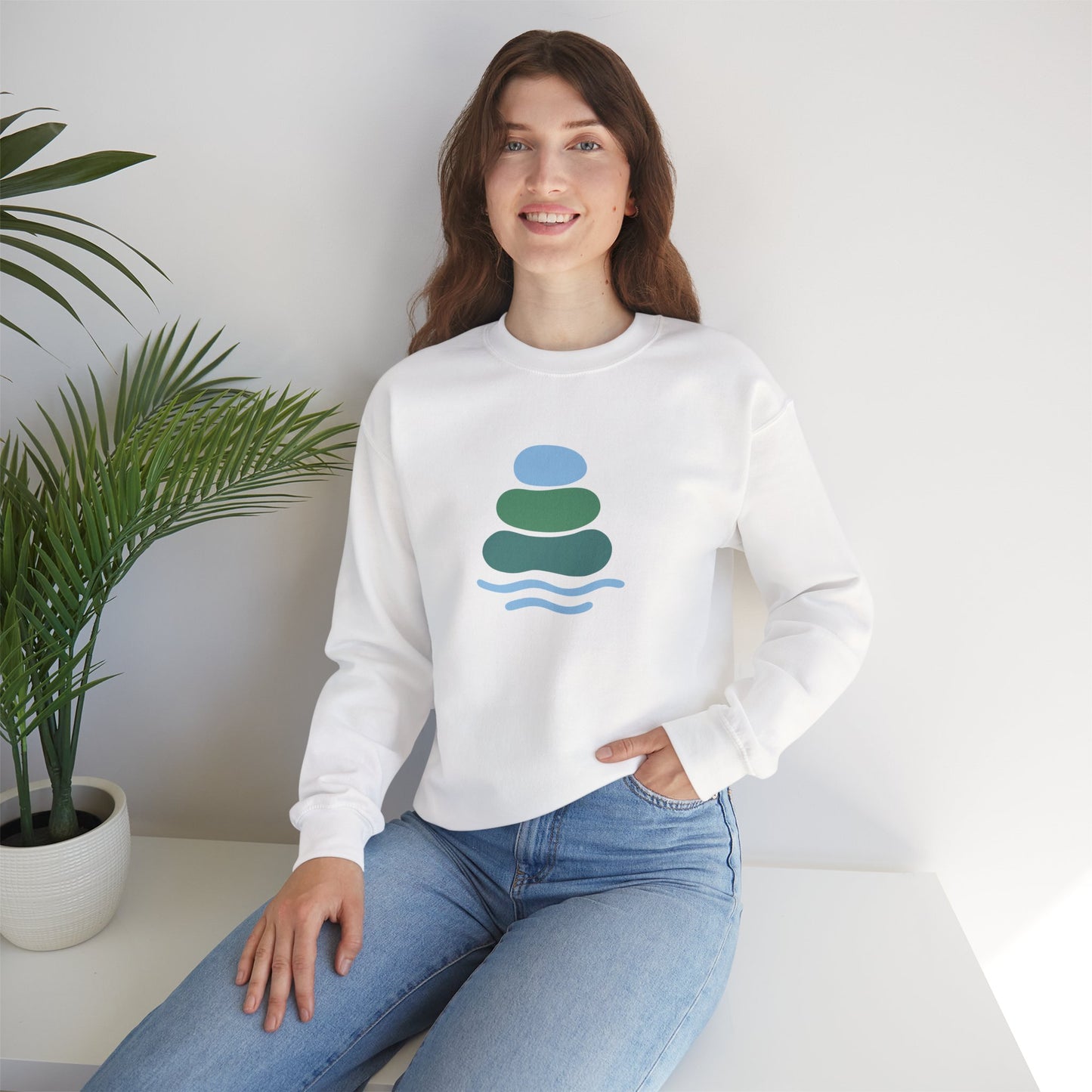 Serene Balance Crewneck Sweatshirt, Cozy Layering Piece, Casual Everyday Wear, Ideal for Relaxation, Gift for Mindfulness Enthusiasts