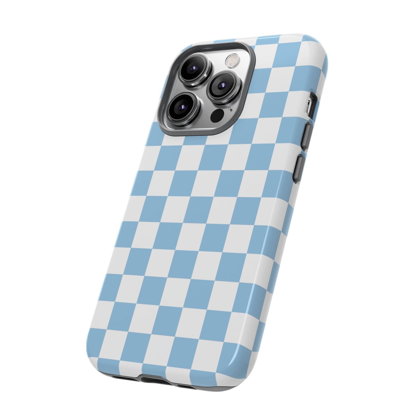 Blue Checkered Phone Case, Tough Phone Cover, Stylish Mobile Protector, Unique Gift for Him/Her, Trendy Accessories for Holidays