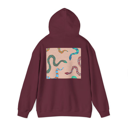 Vibrant Unisex Hoodie with Zen Frog and Snake Design, Cool Gift for Nature Lovers, Casual Wear for All Occasions, Gift for Her, Cool Hoodies