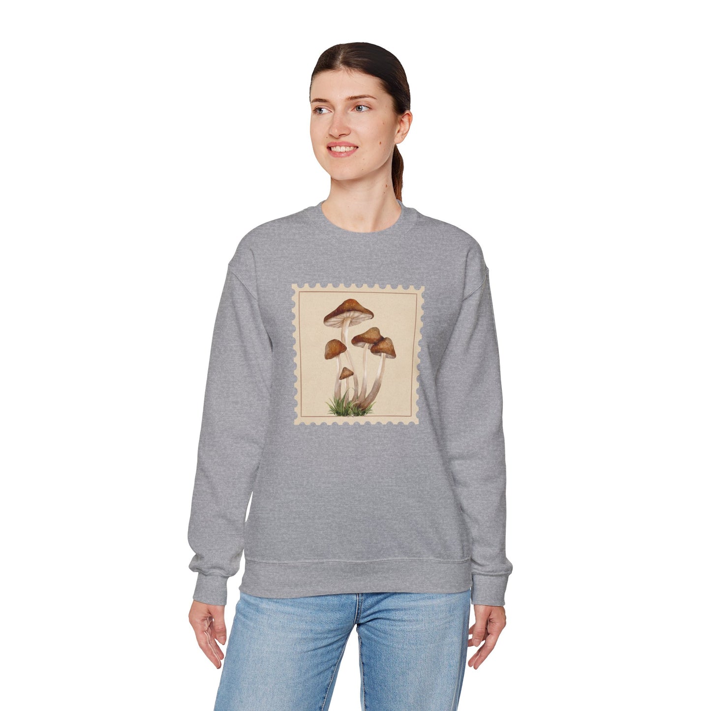 Mushroom Vibes Unisex Crewneck Sweatshirt - Cozy Fashion, Nature Lover Gift, Fall Outfit, Eco-Friendly Style, Perfect for Autumn, Artsy Sweatshirts, Premium, Nature-inspired Crewnecks