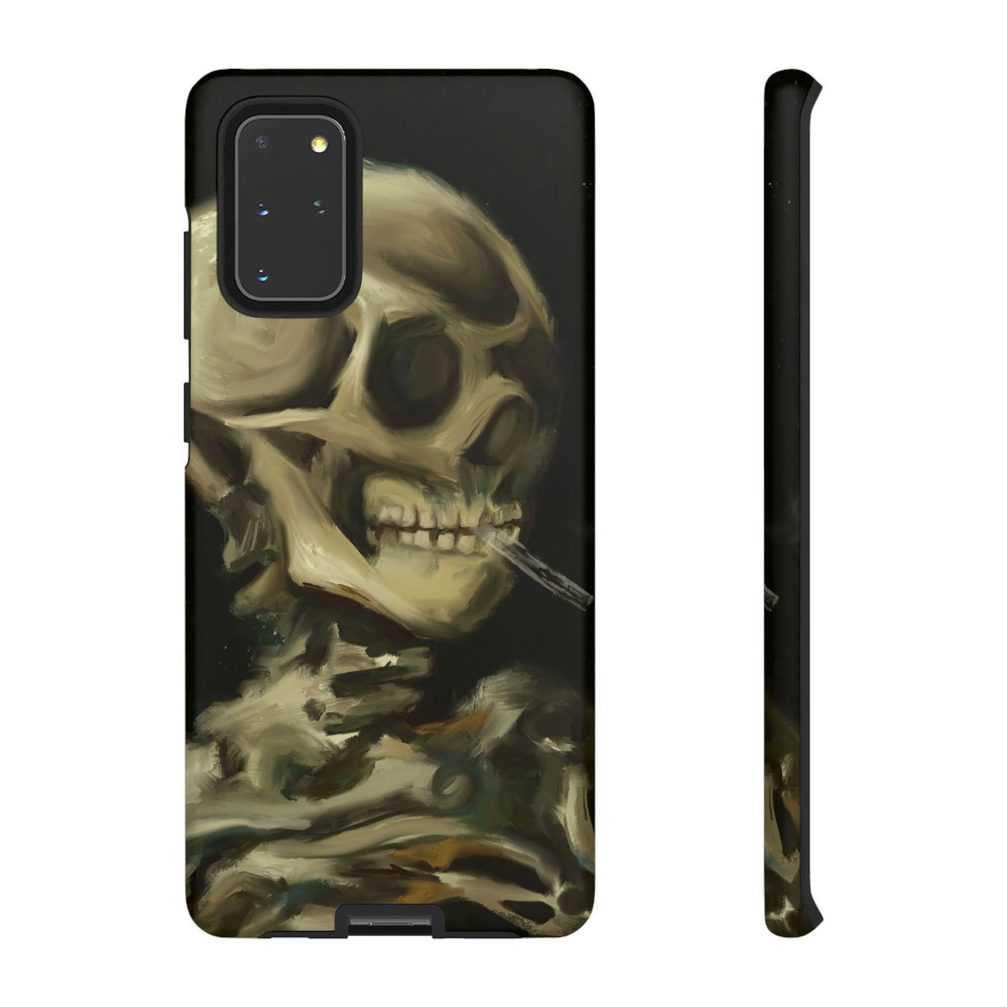 Skull Phone Case - Tough Cases, Macabre Style, Unique Accessories, Perfect for Halloween, Gothic Decor, Edgy Gift Idea | Van Gogh Reimagined, Abstract Twist on  Van Gogh's Skeleton with Burning Cigarette