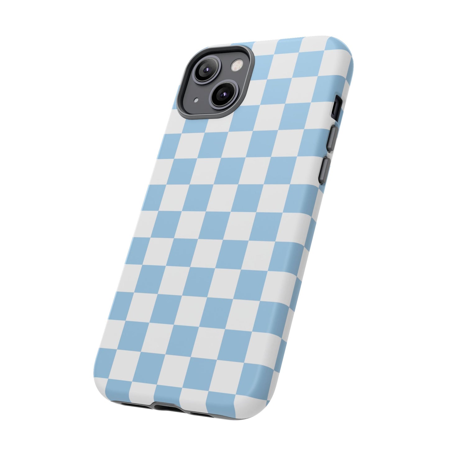 Blue Checkered Phone Case, Tough Phone Cover, Stylish Mobile Protector, Unique Gift for Him/Her, Trendy Accessories for Holidays