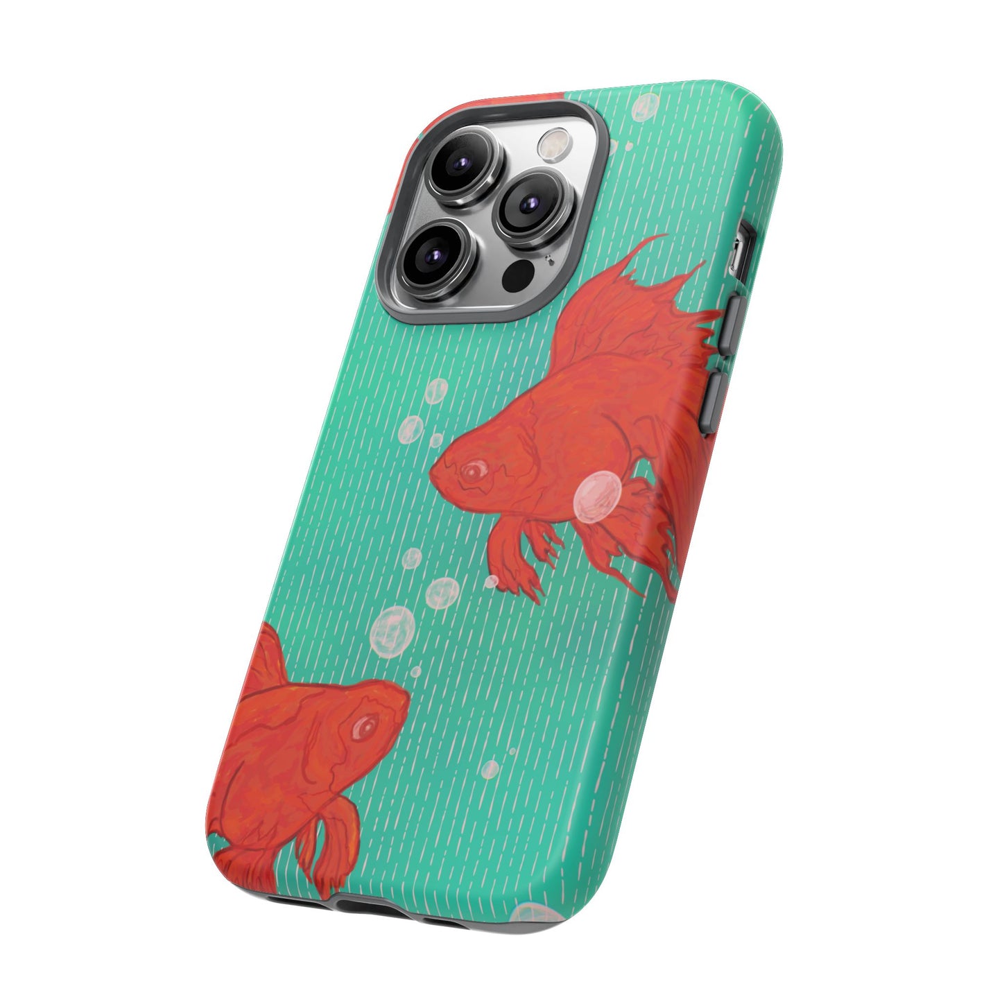 Vibrant Goldfish Phone Case, Colorful iPhone Cover, Ocean Vibe Accessory, Unique Gift for Fish Lovers, Cute Phone Cases